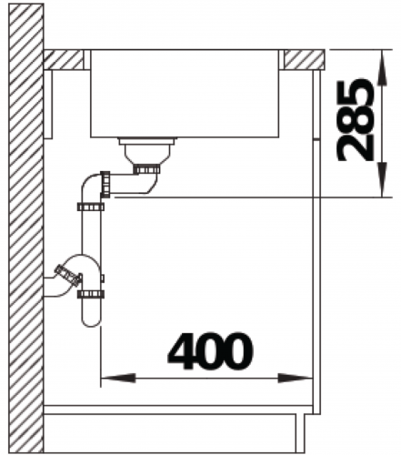 BLANCO Kchensple Solis 400-IF Edelstahlsple / Einbausple Flachrand mit Ablaufsystem InFino und Handbettigung