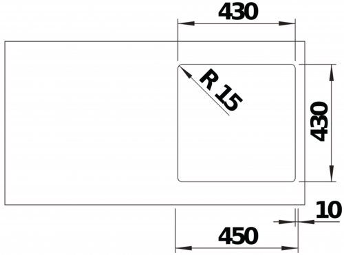 BLANCO Kchensple Solis 400-IF Edelstahlsple / Einbausple Flachrand mit Ablaufsystem InFino und Handbettigung