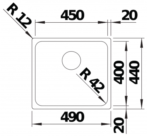 BLANCO Kchensple Solis 450-IF Edelstahlsple / Einbausple Flachrand mit Ablaufsystem InFino und Handbettigung