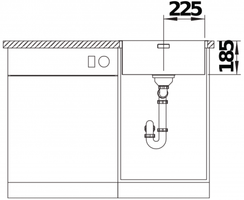 BLANCO Kchensple Solis 450-IF Edelstahlsple / Einbausple Flachrand mit Ablaufsystem InFino und Handbettigung