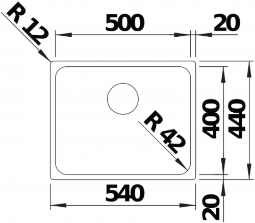 BLANCO Kchensple Solis 500-IF Edelstahlsple / Einbausple Flachrand mit Ablaufsystem InFino und Handbettigung