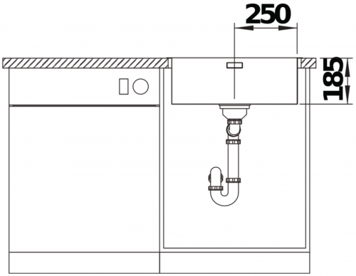 BLANCO Kchensple Solis 500-IF Edelstahlsple / Einbausple Flachrand mit Ablaufsystem InFino und Handbettigung