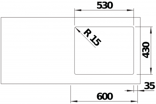 BLANCO Kchensple Solis 500-IF Edelstahlsple / Einbausple Flachrand mit Ablaufsystem InFino und Handbettigung