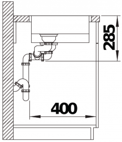 BLANCO Solis 340/180-IF Becken links Edelstahlsple / Einbausple Flachrand mit Ablaufsystem InFino und Handbettigung