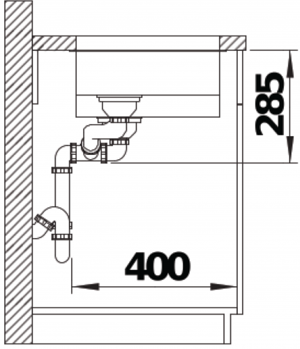 BLANCO Solis 340/180-U Becken links Edelstahlsple / Unterbaubecken mit Ablaufsystem InFino und Handbettigung