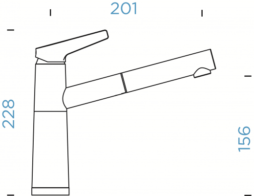 SCHOCK Kchenarmatur SC-510 Cristalite Basic Line Einhebelmischer Zugauslauf mit Materialhlse und Schlauchbrause Niederdruck