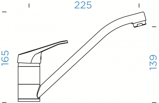 SCHOCK Kchenarmatur Cosmo Cristalite Basic Line Einhebelmischer Festauslauf 360 schwenkbarer Auslauf