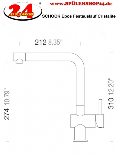 x SCHOCK Kchenarmatur Epos Cristalite Basic Line Einhebelmischer Festauslauf 360 schwenkbarer Auslauf