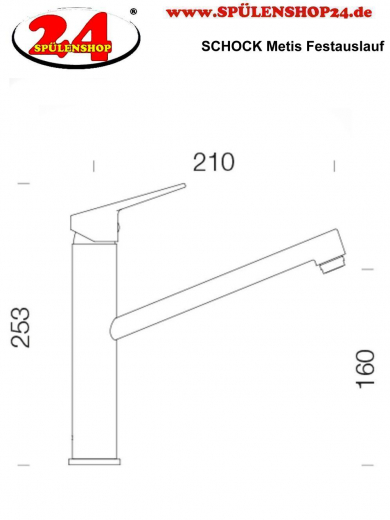 SCHOCK Kchenarmatur Metis EDO Einhebelmischer Edelstahloptik mit Festauslauf 120 schwenkbarer Auslauf