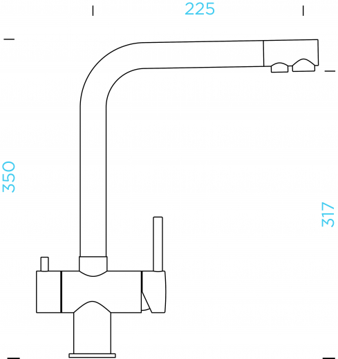 SCHOCK Kchenarmatur Vitus EDM mit Festauslauf 3-Wege Trinkwasserfilter Armatur Edelstahl 360 schwenkbarer Auslauf