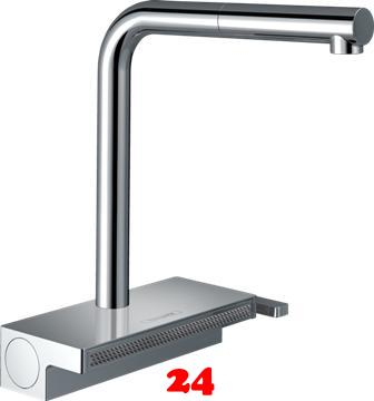 HANSGROHE Kchenarmatur Aquno Select M81 Chrom Einhebelmischer 250 mit Ausziehauslauf, 2jet, sBox (73830000)