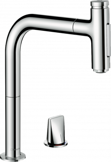 HANSGROHE Kchenarmatur Metris Select M71 Chrom 2-Loch Einhebelmischer 200 mit Ausziehbrause, 2jet, sBox (73818000)