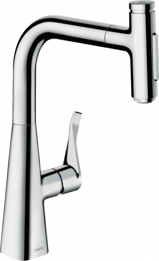 HANSGROHE Kchenarmatur Metris Select M71 Chrom Einhebelmischer 240 mit Ausziehbrause, 2jet (73822000)