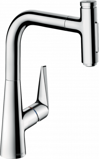 HANSGROHE Kchenarmatur Talis Select M51 Chrom Einhebelmischer 220 mit Ausziehbrause, 2jet (72824000)