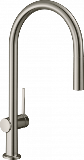 HANSGROHE Kchenarmatur Talis M54 Edelstahl Finish Einhebelmischer 210 mit Ausziehauslauf, 1jet (72802800)