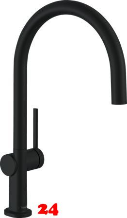 HANSGROHE Kchenarmatur Talis M54 Mattschwarz Einhebelmischer 220 mit Festauslauf Schwenkbereich einstellbar, 1jet (72804670)