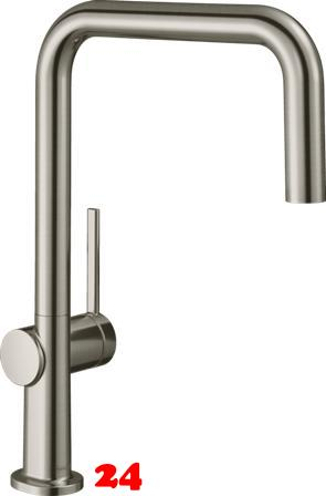 HANSGROHE Kchenarmatur Talis M54 Edelstahl Finish Einhebelmischer U 220 mit Festauslauf Schwenkbereich einstellbar, 1jet (72806800)