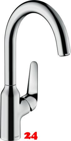 HANSGROHE Kchenarmatur Focus M42 Chrom Einhebelmischer 220 mit Festauslauf, 1jet 360 schwenkbarer Auslauf (71802000)