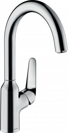 HANSGROHE Kchenarmatur Focus M42 Chrom Einhebelmischer 220 mit Festauslauf, 1jet 360 schwenkbarer Auslauf (71802000)