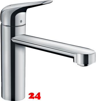 HANSGROHE Kchenarmatur Focus M42 Chrom Einhebelmischer 120 mit Festauslauf, 1jet 360 schwenkbarer Auslauf (71806000)