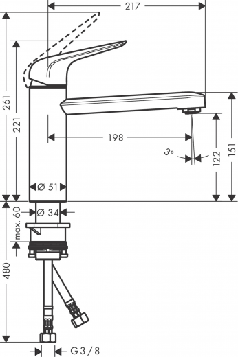 HANSGROHE Kchenarmatur Focus M42 Chrom Einhebelmischer 120 mit Festauslauf, 1jet 360 schwenkbarer Auslauf (71806000)