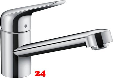 HANSGROHE Kchenarmatur Focus M42 Chrom Einhebelmischer 100 mit Festauslauf, 1jet 360 schwenkbarer Auslauf (71808000)