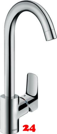 HANSGROHE Kchenarmatur Logis M31 Chrom Einhebelmischer 260 mit Festauslauf, 1jet schwenkbarer Auslauf (71835000)