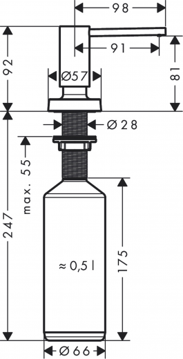 HANSGROHE Seifenspender A51 Splmittelspender / Dispenser Chrom (40448000)