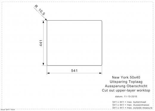 REGINOX Kchensple New York 50x40 (L) OKG Einbausple Edelstahl 3 in 1 mit Flachrand Siebkorb als Stopfenventil