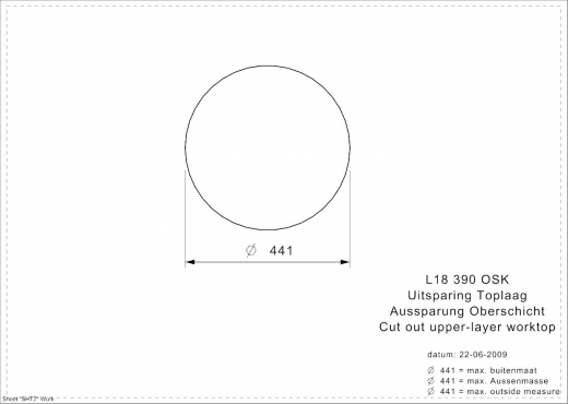 REGINOX Kchensple L18 390 (L) OSK Einbausple Edelstahl mit Flachrand Rundbecken 3 in 1 mit Gummistopfen und Kette