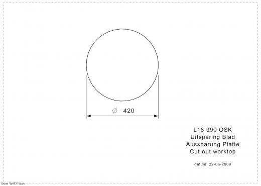 REGINOX Kchensple L18 390 (L) OSK Einbausple Edelstahl mit Flachrand Rundbecken 3 in 1 mit Gummistopfen und Kette