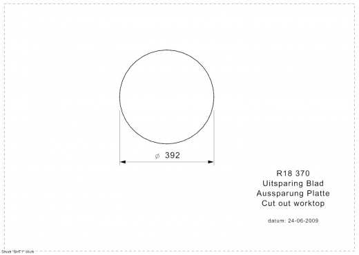 REGINOX Kchensple R18 370 (R) OKG Einbausple Edelstahl mit Einbaurand Rundbecken mit Siebkorb als Stopfenventil