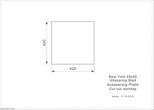 REGINOX Clean & Care New York 40x40 (L) KG-CC Einbausple Edelstahl mit Flachrand 3 in 1 ohne berlauf medizinischer Bereich