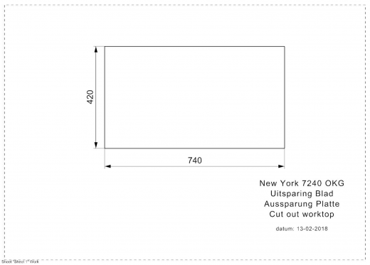 REGINOX Clean & Care New York 72x40 (L) KG-CC Einbausple Edelstahl mit Flachrand 3 in 1 ohne berlauf medizinischer Bereich