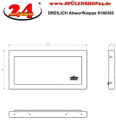 DREILICH Sirius II Abfall-Abwurfklappe 9100302 zum Einbau in Waschtischschrzen oder Mbelfronten zur flchenbndigen Montage (2002080033)