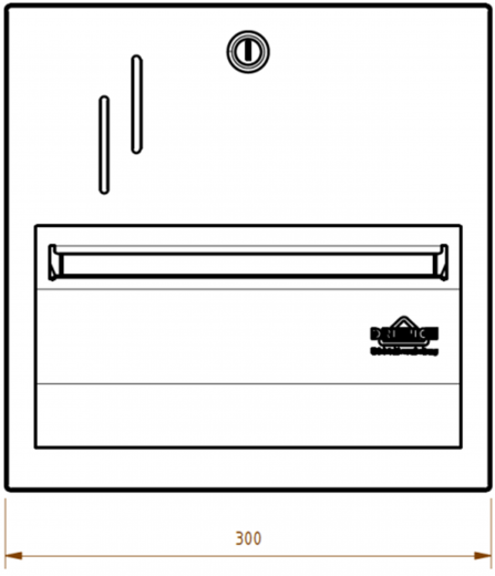 DREILICH Sirius II Papierhandtuchspender 9120201 zur verdeckten Wandmontage mit flachem Zylinderschloss (2002040010)