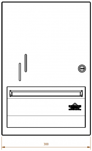 DREILICH Sirius II Papierhandtuchspender 9120202 zur verdeckten Wandmontage mit flachem Zylinderschloss (2002040011)