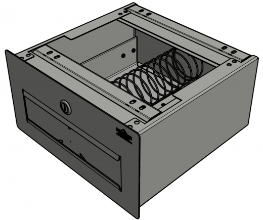 DREILICH Sirius II Papierhandtuchspender 9120104BS Front plan aufliegend fr die verdeckte Untertischmontage mit Zylinderschloss (2002040053)