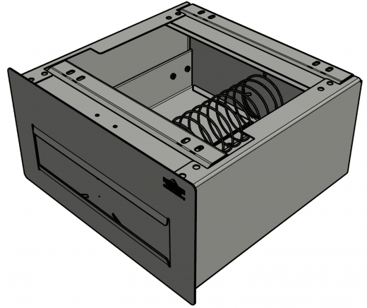 DREILICH Sirius II Papierhandtuchspender 9120104BM Front plan aufliegend fr die verdeckte Untertischmontage mit verdecktem Magnetschloss (2002040016)