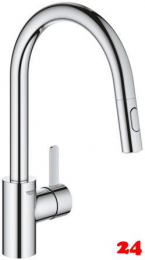 GROHE KITCHEN SELECTION Kchenarmatur Via Cosmo Einhebelmischer Chrom mit Zugauslauf und Brausefunktion (30612000)