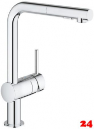 GROHE KITCHEN SELECTION Kchenarmatur Vento Einhebelmischer Chrom mit Zugauslauf und Brausefunktion (30437000)