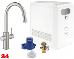 GROHE Blue Professional C-Auslauf SET Spltisch-Einhebelmischer mit Filterfunktion und Khlung mit Mousseuerauslauf (31325DC2)