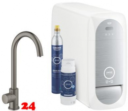 GROHE Blue Home Mono Starter Kit Standventil Hard Graphite gebrstet mit Filterfunktion und Khlung (31498AL1)