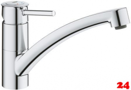 GROHE Kchenarmatur BauClassic Einhebelmischer Chrom mit Festauslauf (30575000)