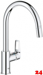 GROHE Kchenarmatur BauLoop Einhebelmischer Chrom mit Zugauslauf (30543000)