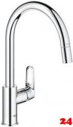 GROHE Kchenarmatur BauFlow Einhebelmischer Chrom mit Zugauslauf (30549000)