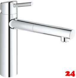 GROHE Kchenarmatur Concetto Einhebelmischer Chrom mit Zugauslauf als Schlauchbrause Niederdruck (31214001)