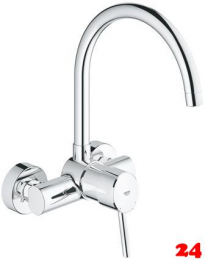 GROHE Kchenarmatur Concetto Einhebelmischer Chrom mit Festauslauf als Wandarmatur (32667001)