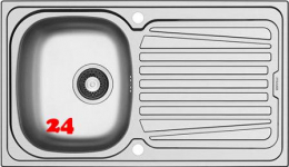 PYRAMIS Kchensple SPARTA (86x50) 1B 1D Einbausple / Edelstahlsple Siebkorb als Drehknopfventil