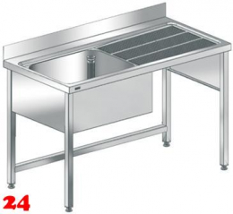 KWC PROFESSIONAL Spltisch Maxima MAXL 140-70FDW mit Untergestell-BL Gewerbesple / Becken links mit Ausnehmung fr Geschirrspler (1400x700mm)